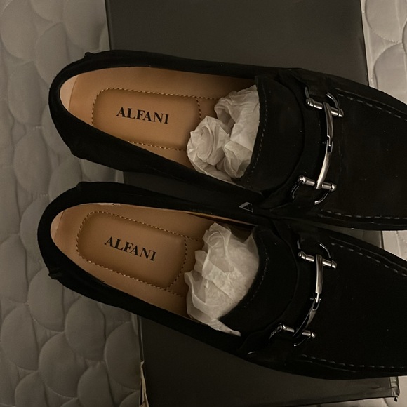 Alfani Dress suede loafers - black - men’s 10.5 - Picture 2 of 4